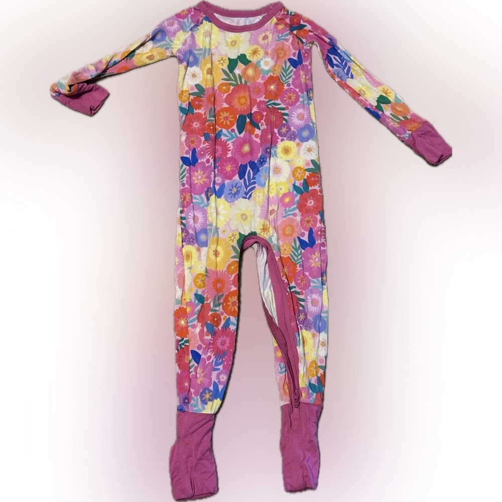 Little Sleepies Colorful Floral Crescent Pajamas